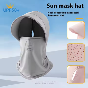 หน้ากากกันแดดกันรังสียูวีแบบเต็มใบระบายอากาศได้สำหรับผู้หญิงใส่ในฤดูร้อนหมวกผ้าพันคอขี่จักรยานใช้ป้องกันคอป้องกันแสงแดด - Product Image 3