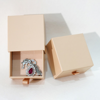 Boîte à bijoux en carton ondulé écologique personnalisée, boîte cadeau avec tiroir coulissant et ruban