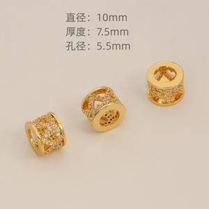 Pendenti a cuore cavo in oro placcato oro 18K stile classico europeo ciondoli zircone perlina di trasporto - Product Image 5