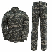Costume uniforme tactique noir fourni en usine ensemble de vêtements d'entraînement de Style ACU veste et pantalon en Polyester Rip-Stop Style formel