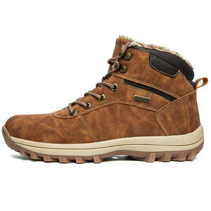 Bottes d'hiver unisexes en cuir véritable imperméables, bottines thermiques en tissu, semelle intérieure en fourrure, semelle épaisse confortable, caoutchouc EVERGREEN - Product Image 1