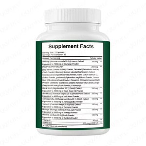 Capsules 20-en-1 <span class=keywords><strong>de</strong></span> Corossol, Mousse d'Irlande, Ashwagandha, Huile <span class=keywords><strong>de</strong></span> Nigelle, <span class=keywords><strong>Moringa</strong></span> et Curcuma <span class=keywords><strong>pour</strong></span> la Digestion, la Santé Intestinale et la Perte <span class=keywords><strong>de</strong></span> Poids - Product Image 5