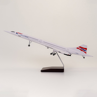 2025 Offres Irrésistibles Avion Maquette Concorde British Airways 50cm avec LED, Échelle 1/125