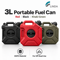 Réservoir de carburant portable 3L en PEHD 2,5 mm avec bec verseur, bouchon de ventilation et fixation sécurisée pour Argo, VTT, moto tout-terrain, certifié CE EPA CARB