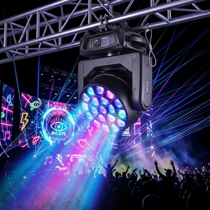 Projecteur LED professionnel 19x15W Bee Eye à tête mobile RGBW 4-en-<span class=keywords><strong>1</strong></span> avec contrôle individuel des pixels, Wash Zoom DMX512 pour scène, DJ et éclairage disco - Product Image 1