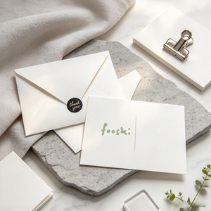 Juego de tarjetas de felicitación personalizadas y sobres con logo impreso, tarjeta de agradecimiento con sobre para empaque de regalos de boda - Product Image 1