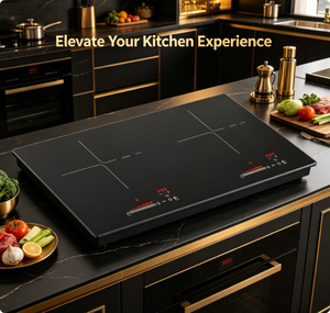 Table de cuisson <span class=keywords><strong>à</strong></span> induction double onduleur 4000W 220V avec commande tactile coulissante, encastrable, minuterie indépendante, verrouillage enfant, en vitrocéramique - Product Image 4