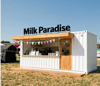 Kiosque à café préfabriqué en conteneur, maison préfabriquée, maison conteneur pop-up détachable, pour cafés, bars, et appartements à faible consommation énergétique