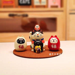 Adornos Maneki Neko <span class=keywords><strong>de</strong></span> Qingh, Decoración para la Oficina, Inauguración <span class=keywords><strong>de</strong></span> Negocios, Feng Shui, Hogar, Consola Central del Automóvil, Artesanías Hechas a Mano - Product Image 3