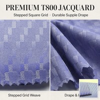 Tissu quadrillé personnalisé 152 GSM T800, sans plis, respirant, pour pantalons et vestes décontractés, OEM