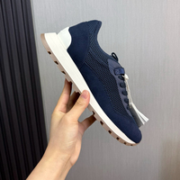 Chaussures de course pour hommes de style designer de haute qualité, avec empeigne en maille respirante, semelle à amorti souple, légères, en cuir véritable, pour la marche