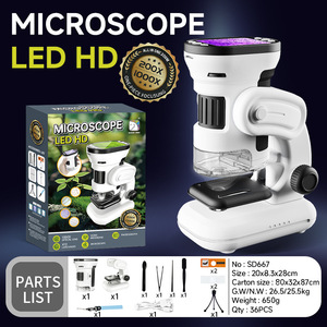 SD667 Digital Electron Microscope 8 LED HD Video Microscope For Biological Observation Kids Learning - Product Image 5