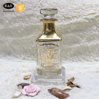 Flacon de parfum décoratif en cristal à motif de fleurs dorées de 150 ml
