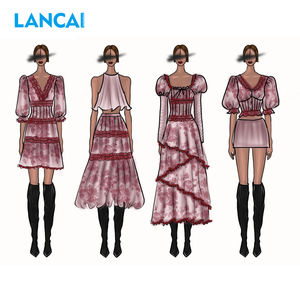 Robes longues élégantes pour femmes, robes de soirée décontractées, robes maxi pour femmes, vêtements personnalisés de haute qualité, fabricant de dentelle sexy, imprimé estival - Product Image 1