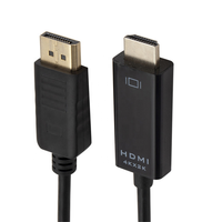 Câble adaptateur DP vers HDMI plaqué or 1,8 m (6 pieds) 4K x 2K, cordon de conversion DisplayPort mâle vers HDTV mâle pour PC portable