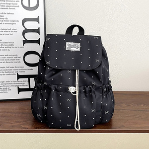 Sweet Polka Dot <b>Large</b> Capacity Backpack For Girls Niche Cute Student School Bag Versatile Daily Commute Rucksack - Product Image 2