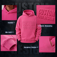 Hoodie Streetwear Personnalisé à Impression en Relief, Épais et Court, Coupe Oversize pour Homme