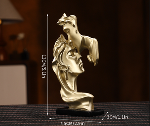 Statue en résine abstraite de couple enlacé, sculpture de baisers d'amoureux, décoration moderne pour la maison, figurine pour le salon, le bureau, la table de mariage - Product Image 6