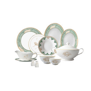 Juego de vajilla de porcelana de cerámica elegante, vajilla dorada <span class=keywords><strong>2021</strong></span> de lujo, venta al por mayor - Product Image 3