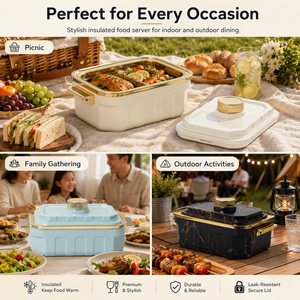 Casserole isotherme en acier inoxydable 6L avec couvercle verrouillable, boîte alimentaire pour pique-nique, fête, famille - Product Image 4