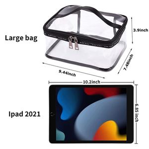 Bolsa de Maquillaje Transparente Portátil de Fábrica con Cremallera, Estuche de Viaje Transparente, Bolsa de Aseo de PVC con Cremallera y Asa - Product Image 2
