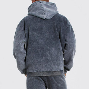 Survêtement polaire décontracté à capuche pour homme, qualité supérieure, couleur unie, délavé à l'acide, écologique, respirant, hiver, logo personnalisé, couleur et taille, vente chaude - Product Image 4