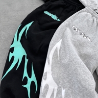 Ensemble de survêtement homme 2026 imprimé sérigraphié, sweat à capuche zippé et joggers graphiques, streetwear oversize Y2K, personnalisable OEM