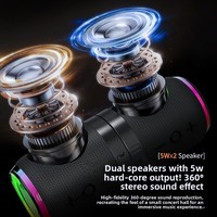 Haut-parleur magnétique 2-en-1 détachable BT5.4 avec lumières RGB respirantes en tissu, appairage TWS, radio FM, portable, longue autonomie de la batterie