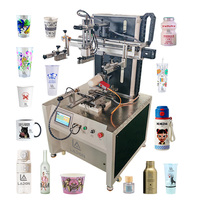 Impresora de pantalla de seda automática Máquina de serigrafía giratoria de cilindro cónico digital para botella de plástico pequeña Taza Tarro de miel