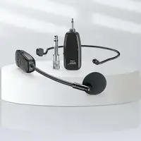 Mikrofon Nirkabel Karaoke Profesional Isi Ulang Headset Uhf untuk Studio Laptop Youtube