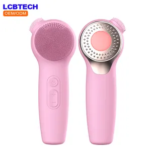 Electric Facial Cleansing Brush Face Massage for Cleansing and Exfoliating Silicone Face Scrub Brush With Red Blue LED Lighting