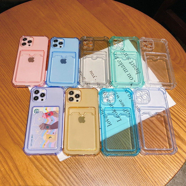Transparent Shockproof TPU Card Phone Case for iPhone 14 Pro Max Mobile Phone Cases