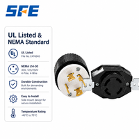 Prise industrielle standard SFE NEMA L14-20C avec mise à la terre, 30A, à verrouillage par torsion, prise d'extension en plastique 125V pour usage résidentiel