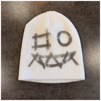 Bonnet en tricot côtelé imprimé Hip Hop, chaud pour l'hiver, motif crâne d'Halloween, unisexe, en acrylique, logo personnalisé, ajustable, style streetwear