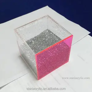 Premium Robust Neon Pink Transparent blau Acryl Füllen Boxen für dekoration