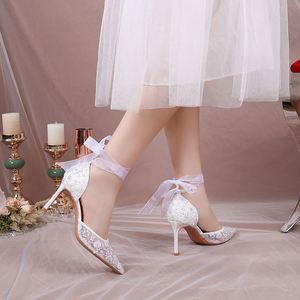 Sandalias de Tacón Alto Blancas con Cordones para Mujer, Zapatos de Tacón de Lujo para Dama - Product Image 6