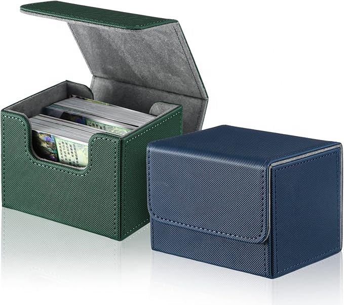 Caja Magnética Para Cartas MTG Con Separadores Y Cajón – Almacena Más De 200 Cartas, Ideal Para TCG Y Cartas Deportivas, Acabado En PU