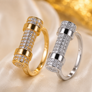 Anello con Design Geometrico a Forma di Manubrio, Anello Classico da Dito per Donne - Product Image 6