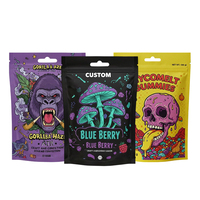 Sachets refermables en aluminium Mylar de 3,5 g, 7 g, 14 g, 1 oz, étanches aux odeurs, réutilisables, debout