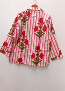Haut de nuit en coton imprimé floral pour femme, à manches longues, col rabattu, fermeture boutonnée, décontracté, pour le printemps - Product Image 2