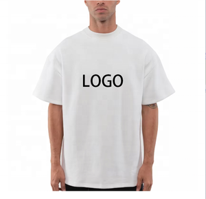 Haute qualité 240 Gsm goutte épaule poids lourd T-shirt luxe blanc coton lourd personnalisé Streetwear surdimensionné t-shirt homme - Product Image 1