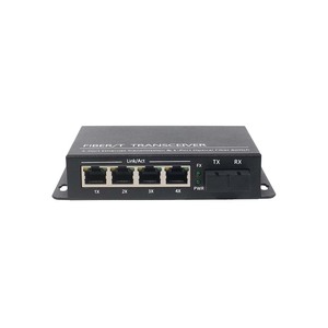 Convertidor de Medios Ethernet 4RJ45 + 1SC, 10/100M Multimodo, Fibra Dual 850/1310nm 0.5/2km con Aislamiento VLAN - Product Image 4