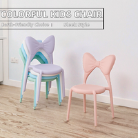 Chaise d'enfant en plastique coloré avec nœud papillon, style moderne et écologique, pour salon, vente en gros directe usine