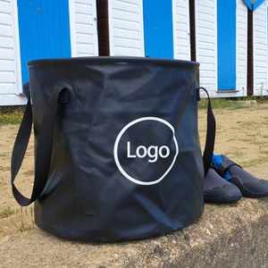 อุปกรณ์เสริมชายหาดกลางแจ้ง 10L 20L 30L 40L แบบพกพาพับ Camping ถังน้ําตกปลา 500D PVC ถังน้ําพับได้ - Product Image 4