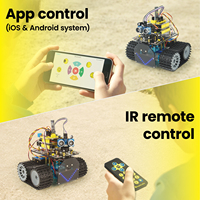 Kit de Robot Tanque Mini DIY V3.0 Mejorado con Bluetooth, Coche de Codificación STEM, Evitación de Obstáculos, Proyectos Programables, Kits de Robótica de Tanques para Arduino