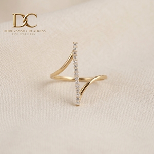 แหวนทองคำแท้ 14KT สีเหลืองทอง งานแฮนด์เมดใหม่ ประดับเพชรแล็บโกรว์ ทรงบริลเลียนท์ รับรองโดย IGI เครื่องประดับสำหรับผู้หญิง เหมาะสำหรับทุกโอกาส - Product Image 1