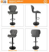Nouvelle Arrivée Chaise Pivotante à 360° avec Revêtement Matelassé Diamant, Tabouret de Bar Pivotant pour Îlot de Cuisine, Sièges de Comptoir de Bar pour Café