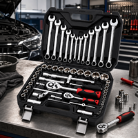 Kit d'outils de réparation automobile GOF 61 pièces en acier durable, ensemble complet de clés à douilles pour l'entretien des véhicules, coffret rigide
