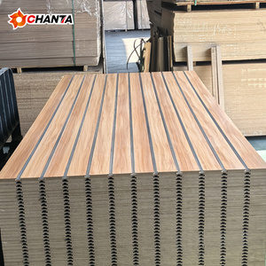 Placa <span class=keywords><strong>ranurada</strong></span> 18 mm Venta caliente Hoja de <span class=keywords><strong>MDF</strong></span> Tablero de <span class=keywords><strong>Mdf</strong></span> laminado de álamo Color Hoja de tablero de <span class=keywords><strong>MDF</strong></span> Precios - Product Image 1