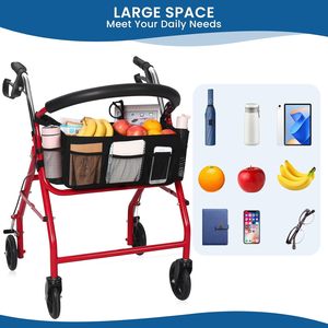 Organizador de Almacenamiento Lateral para Andadores, Sillas de Ruedas Eléctricas y Patinetes de Rodilla - Bolsa de Transporte para Silla de Ruedas con Bolsillo para Apoyabrazos - Product Image 5